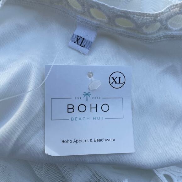 BOHO BEACH BRAND WHITE LACE DRESS, SIZE XL - Picture 4 of 11